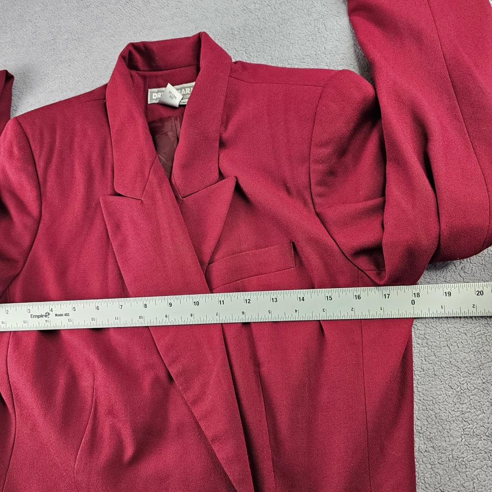 Dress Barn Blazer Jacket Women's 8 Maroon Stretch Long Sleeve Double Breasted - Picture 4 of 12